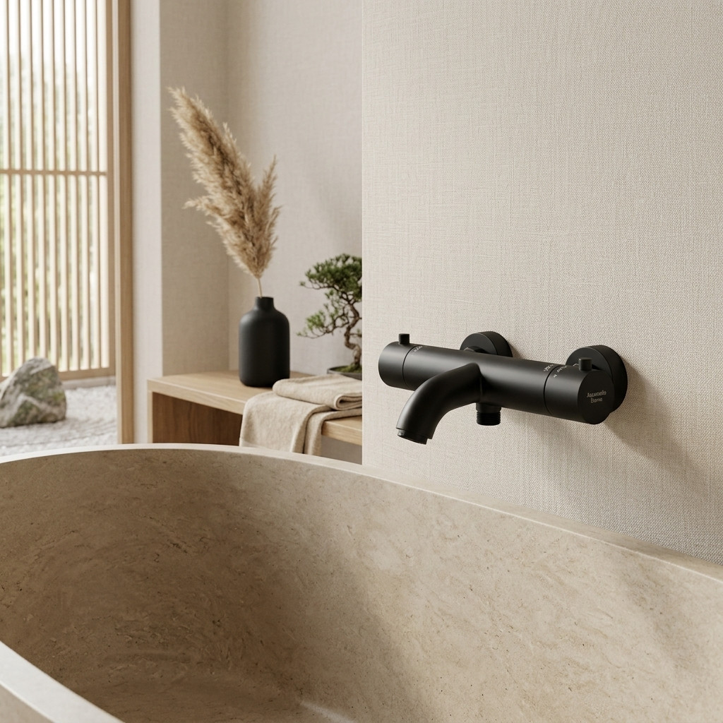 Aquanello Eterna 2-Way Thermostatic exposed Bath Faucet Matte Black ET3600-10